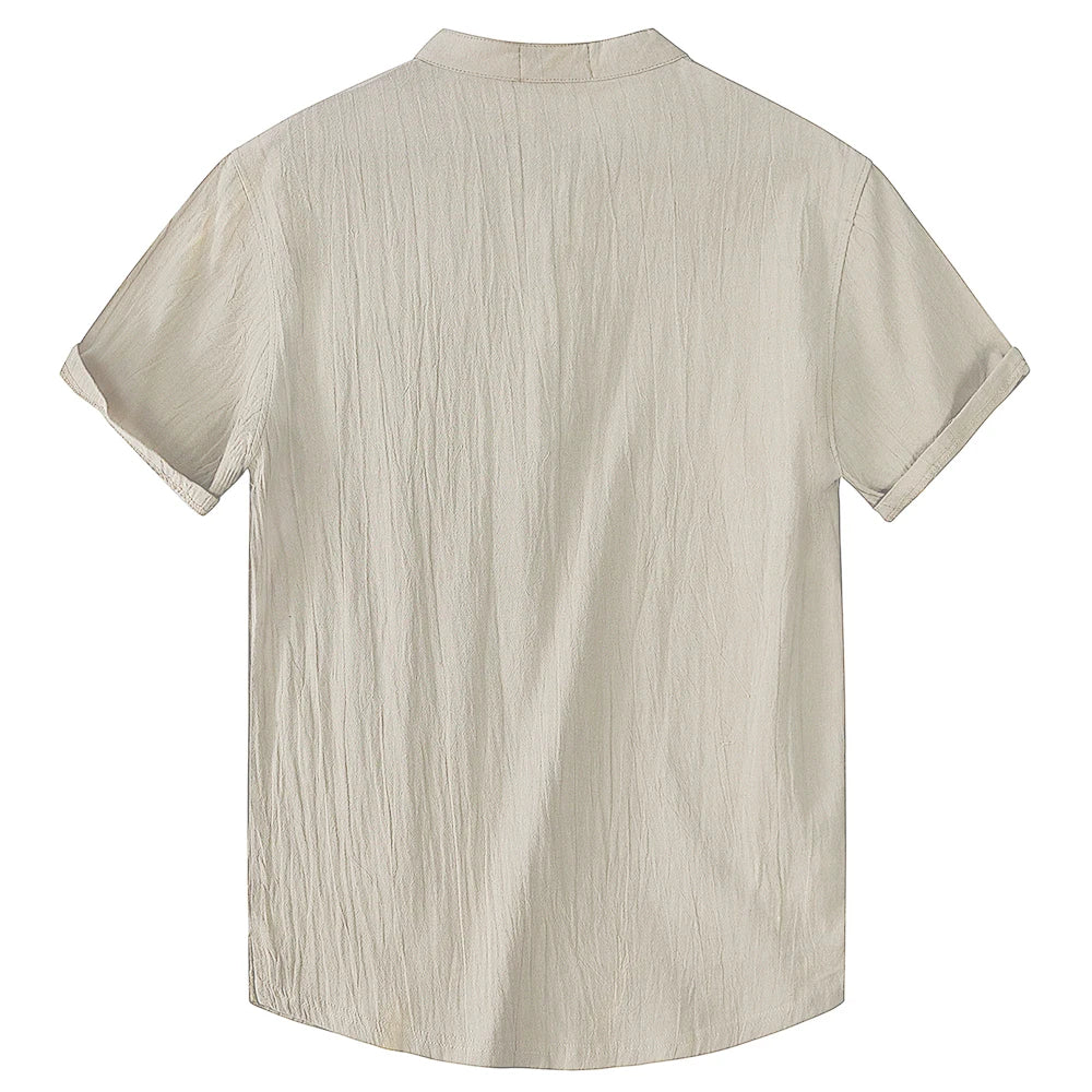 Men's Summer Cotton & Linen Short-Sleeve T-Shirt – Breathable Casual Top, Sizes S-3XL