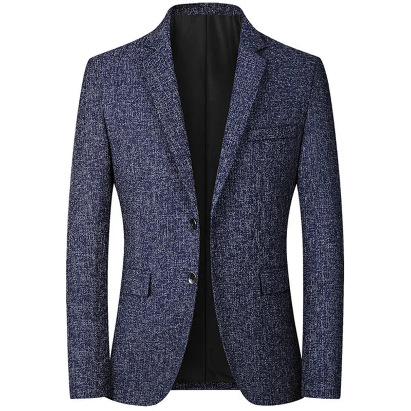 FGKKS 2023 Men's Slim Fit Blazer – Spring & Autumn Fashion Casual Business Suit Jacket