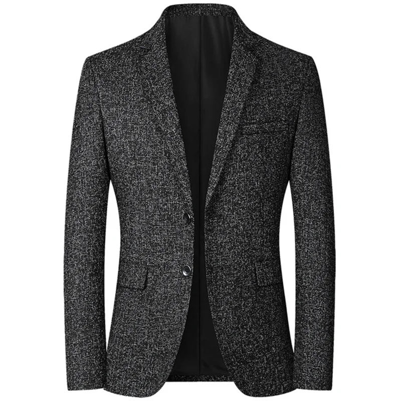 FGKKS 2023 Men's Slim Fit Blazer – Spring & Autumn Fashion Casual Business Suit Jacket