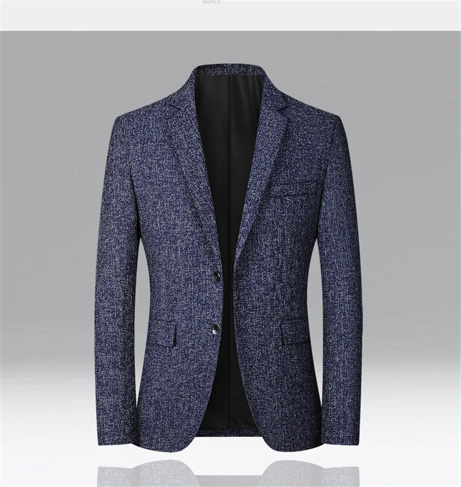FGKKS 2023 Men's Slim Fit Blazer – Spring & Autumn Fashion Casual Business Suit Jacket
