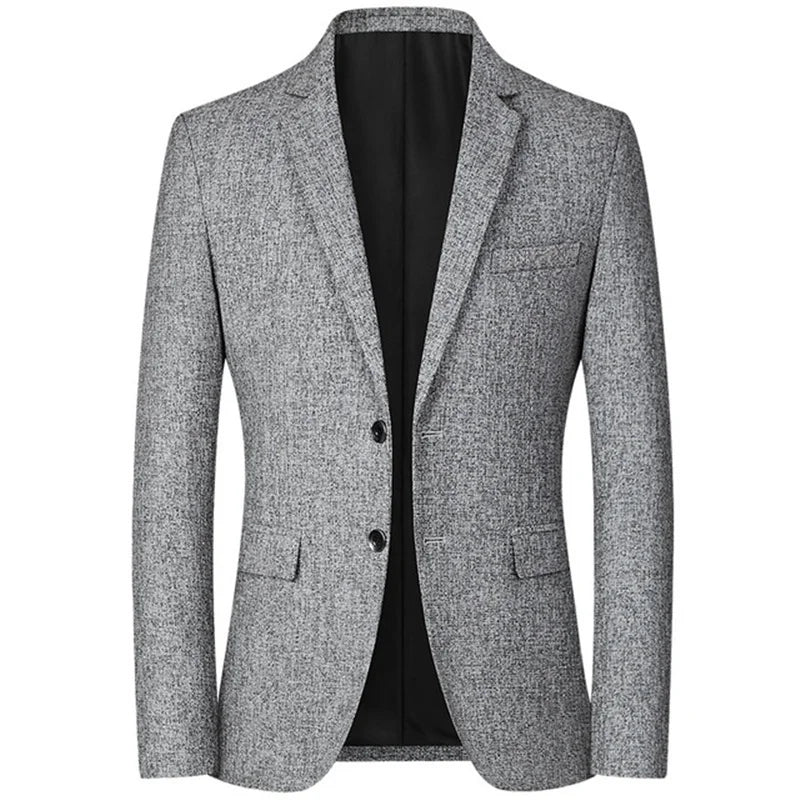 FGKKS 2023 Men's Slim Fit Blazer – Spring & Autumn Fashion Casual Business Suit Jacket