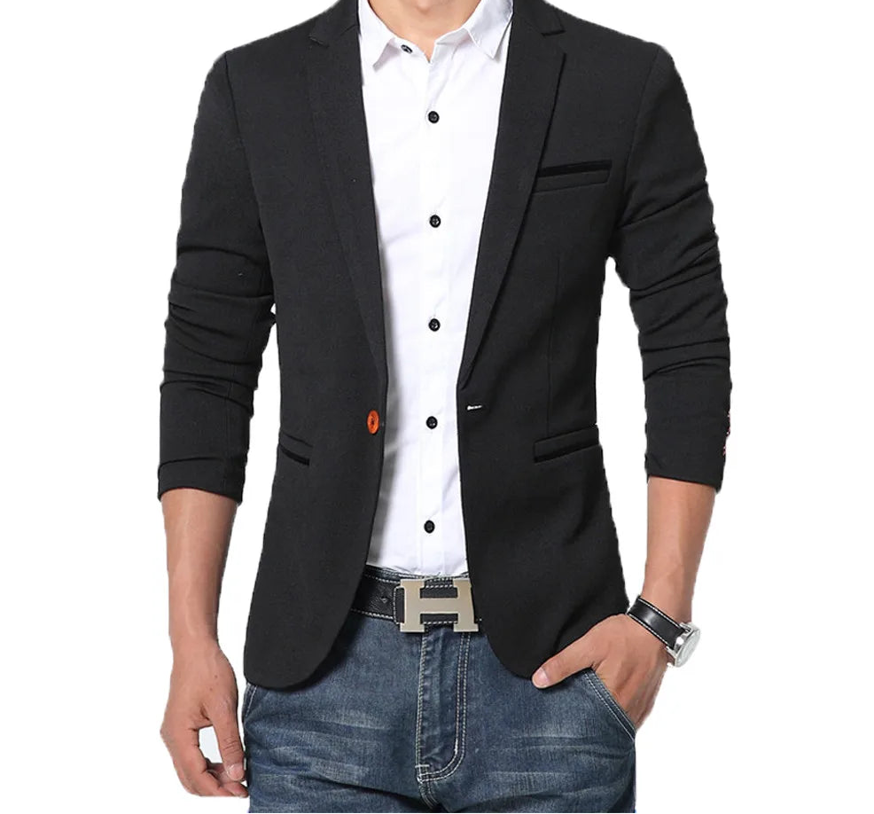 FGKKS New Luxury Men's Blazer – Slim Fit Autumn Fashion Suit Jacket