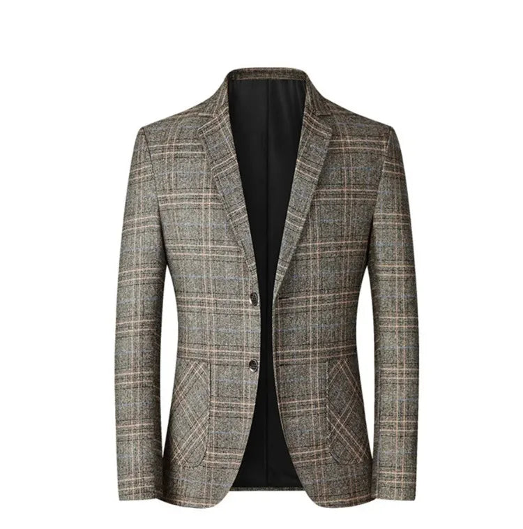 Men’s Plaid Blazer – Spring Wedding & Business Suit Jacket