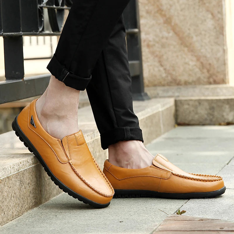 Men’s Genuine Leather Loafers – Luxury Casual Slip-On Moccasins, Designer Driving Shoes 2023