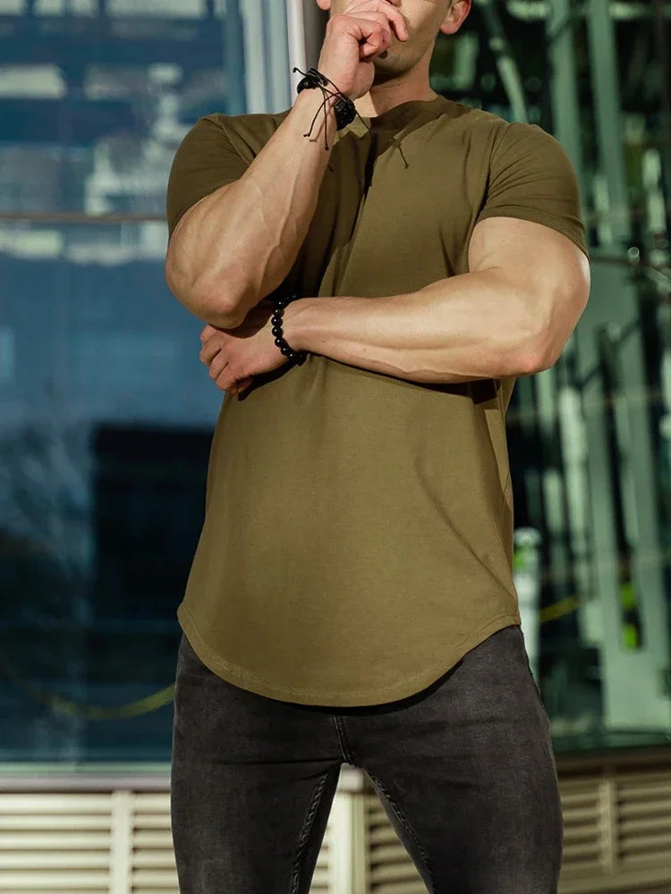 Men’s Striped Knit Henley T-Shirt – Short Sleeve, Soft & Breathable Casual Top