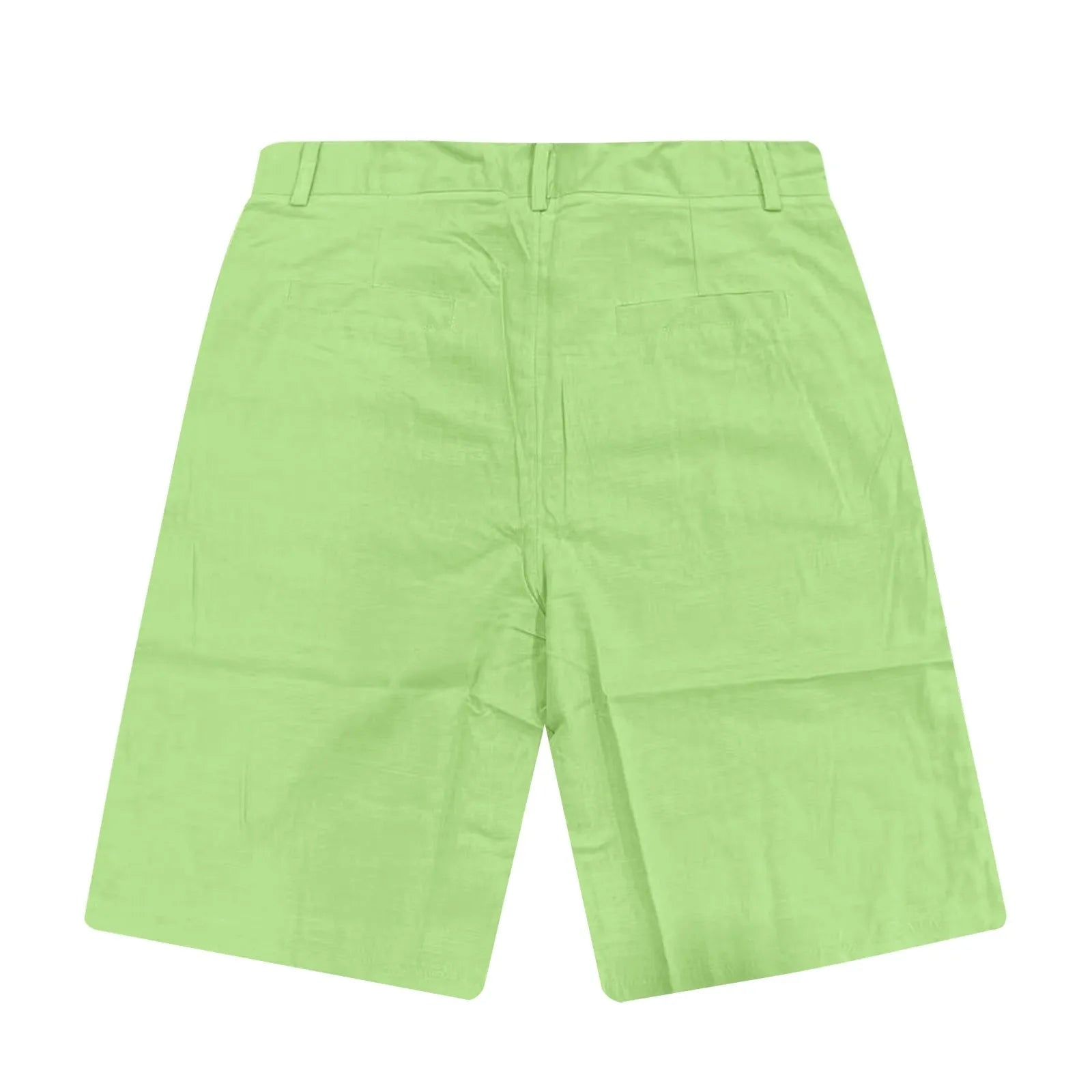 Men’s Solid Color Linen Shorts – Breathable Casual Beach Pants for Summer Holiday