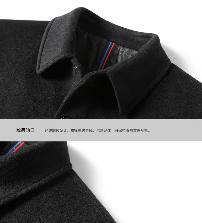 New Men’s Winter Wool Coat – Korean Style Business Trench Jacket