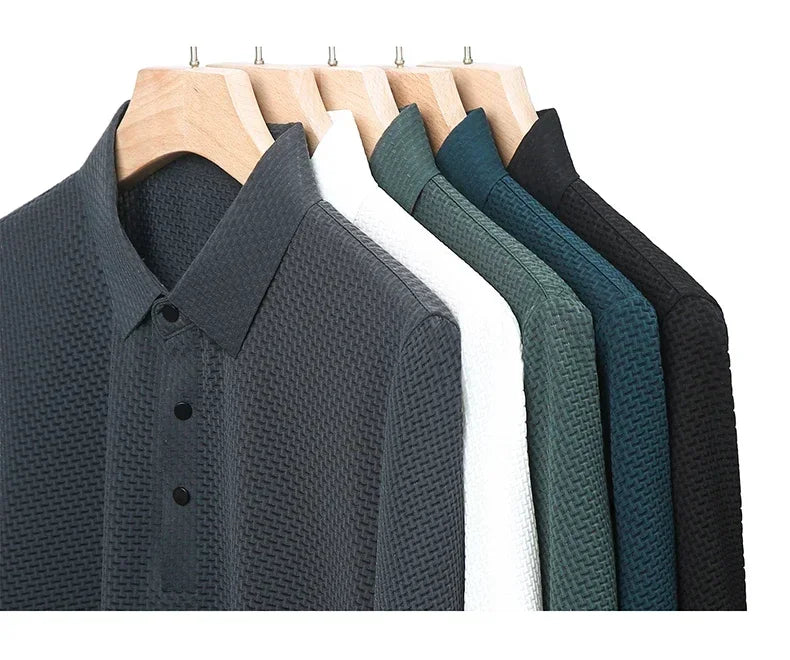 Men's Summer Ice Silk Short Sleeve Polo – Cool, Breathable, Sweat-Absorbing, Business Casual T-Shirt