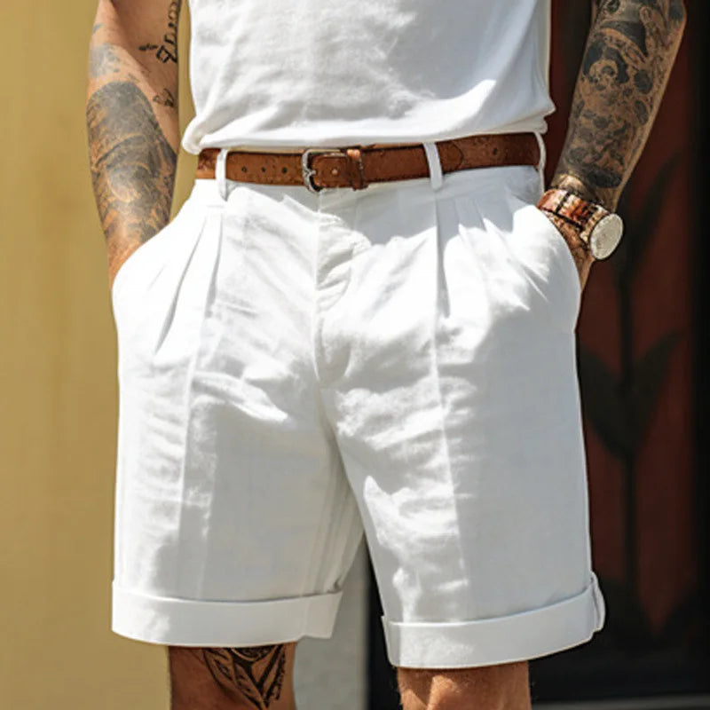 Men’s Classic Linen Shorts – Breathable Loose Fit Summer Casual Shorts 2025