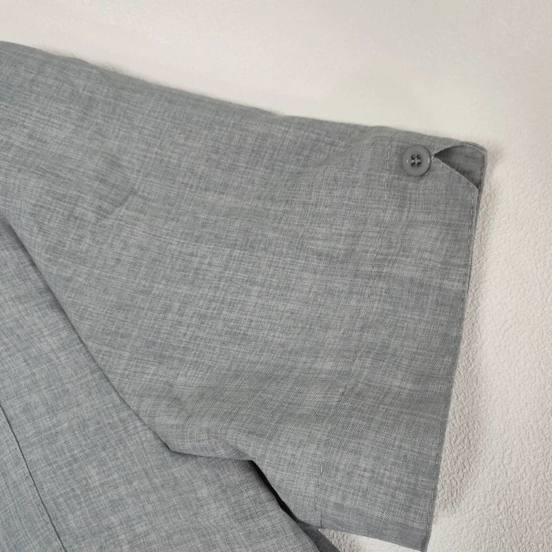 Men’s Summer Cotton Linen Shirt – Short Sleeve, Turn-Down Collar, Casual Style