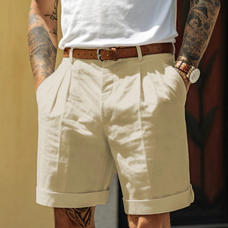 Men’s Classic Linen Shorts – Breathable Loose Fit Summer Casual Shorts 2025
