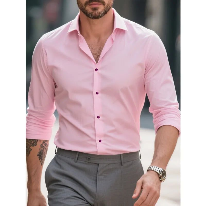 FGKKS Men’s Dress Shirt – Premium Slim Fit with Stretch Fabric
