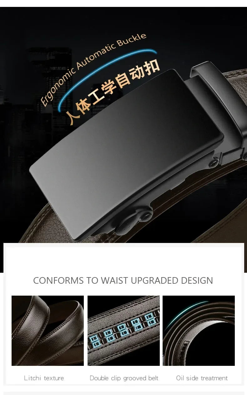 Men’s Automatic Buckle PU Leather Belt – Business & Casual