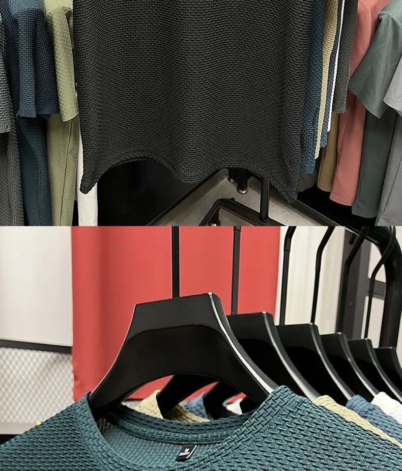 Men’s Ice Silk Mesh T-Shirt – Lightweight Breathable Quick-Dry Summer Top