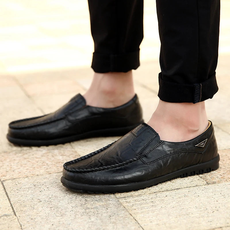 Men’s Genuine Leather Loafers – Luxury Casual Slip-On Moccasins, Designer Driving Shoes 2023