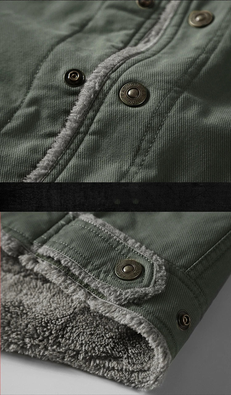 FGKKS 2024 Men’s Outdoor Slim-Fit Jacket – Casual Fleece Streetwear Coat