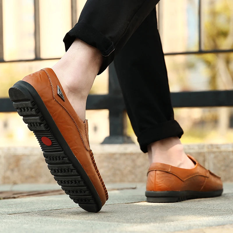 Men’s Genuine Leather Loafers – Luxury Casual Slip-On Moccasins, Designer Driving Shoes 2023