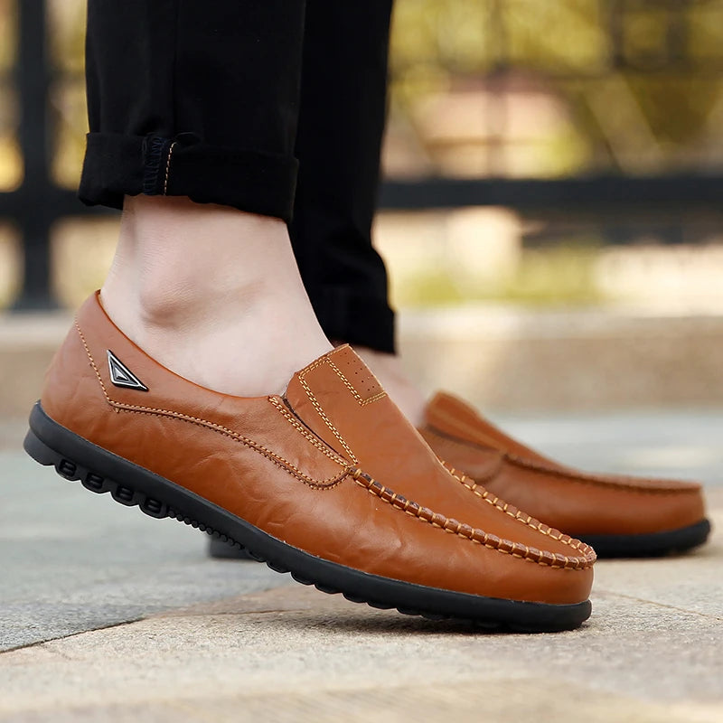 Men’s Genuine Leather Loafers – Luxury Casual Slip-On Moccasins, Designer Driving Shoes 2023