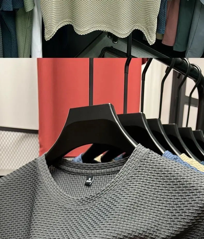 Men’s Ice Silk Mesh T-Shirt – Lightweight Breathable Quick-Dry Summer Top