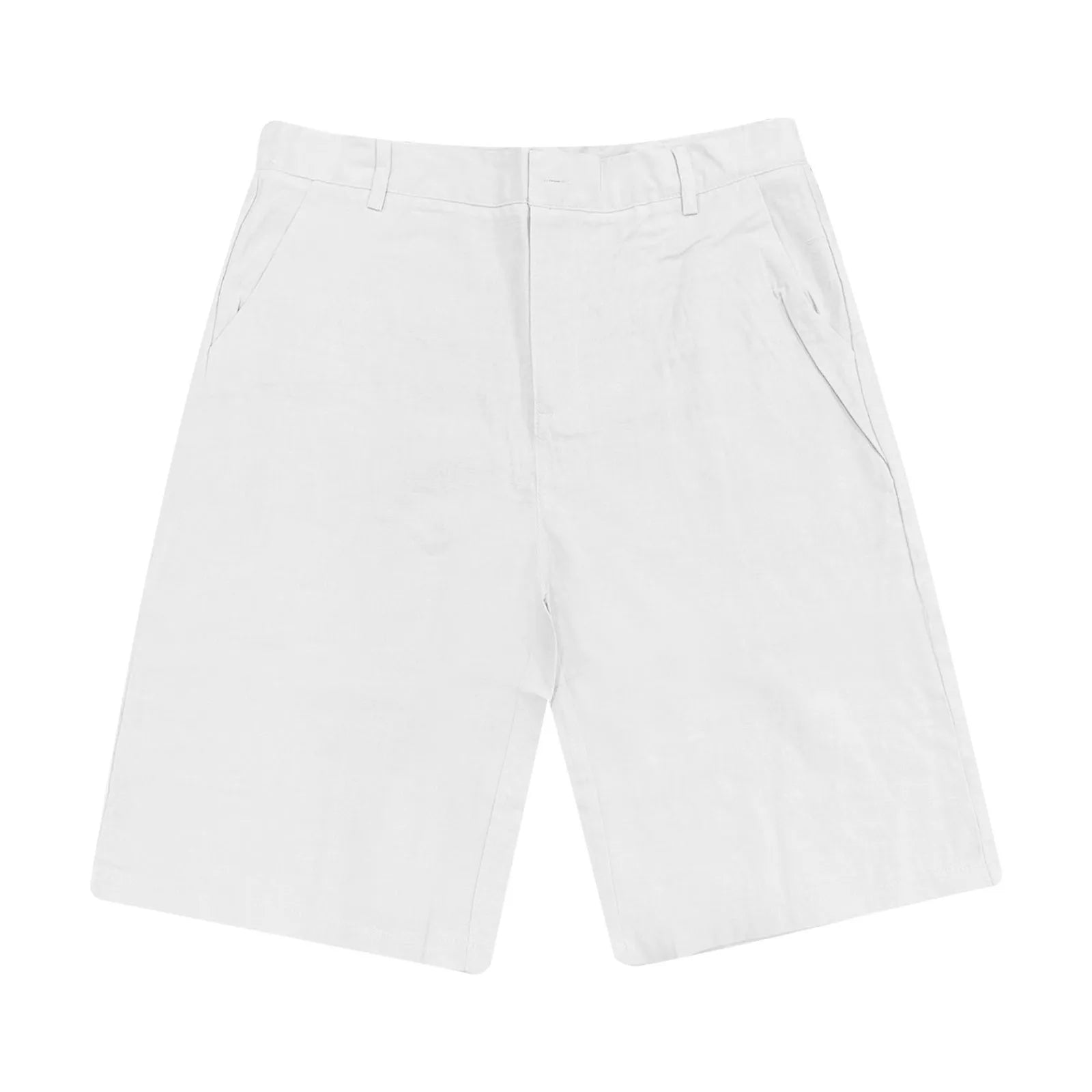Men’s Solid Color Linen Shorts – Breathable Casual Beach Pants for Summer Holiday