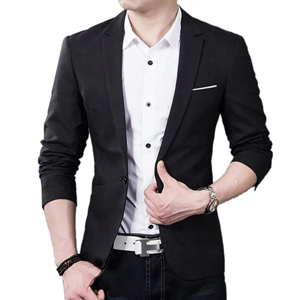 Men’s Slim Fit Suit Jacket – One Button Business & Casual Coat