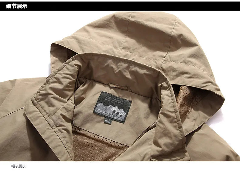 Men’s Waterproof Hiking Jacket – Lightweight Outdoor Windbreaker