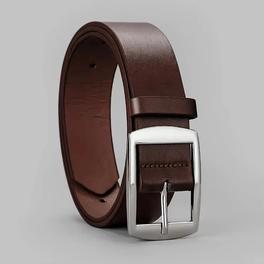 Designer PU Leather Belt for Men & Women – Luxury Style with Metal Pin Buckle