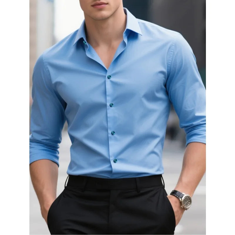 FGKKS Men’s Dress Shirt – Premium Slim Fit with Stretch Fabric