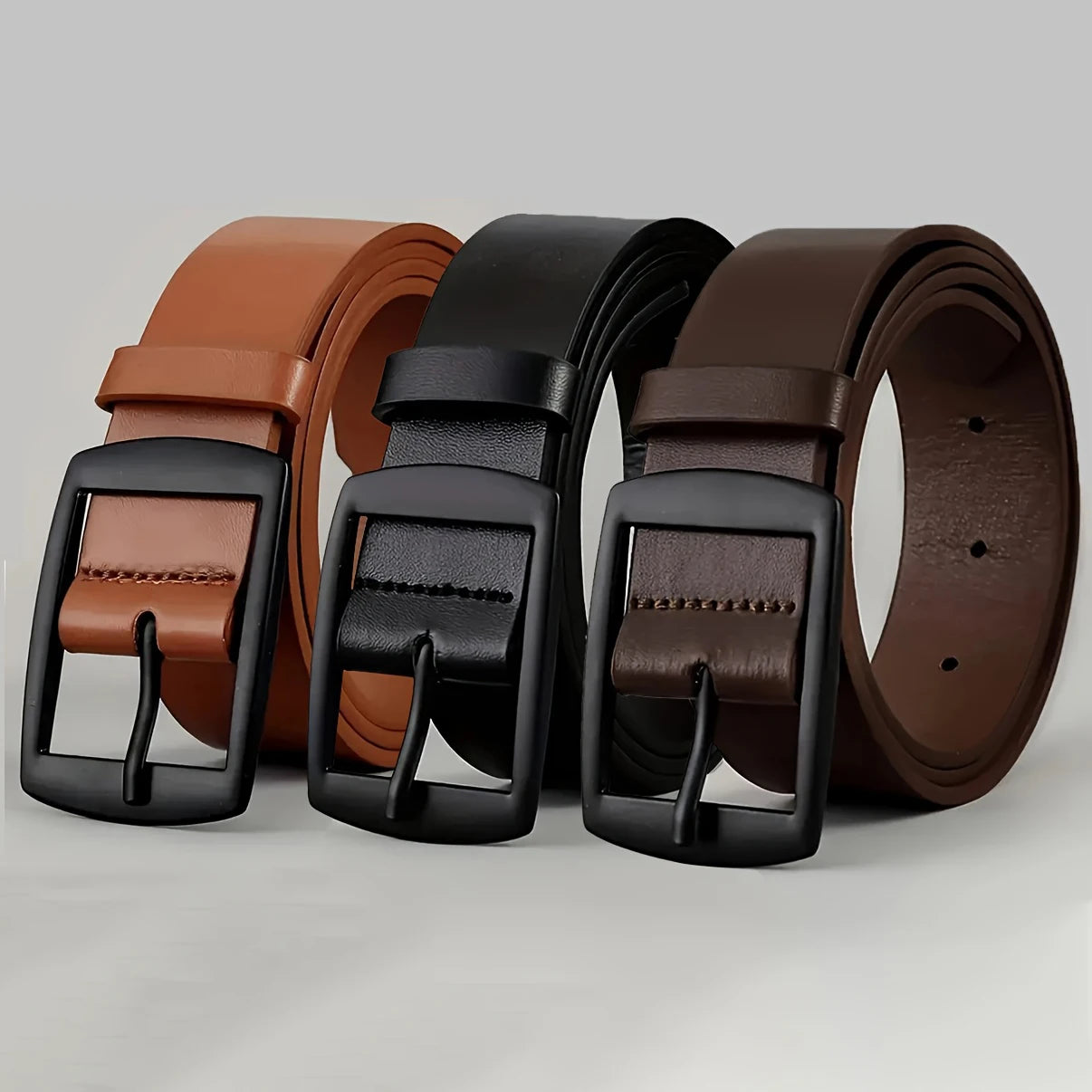 Designer PU Leather Belt for Men & Women – Luxury Style with Metal Pin Buckle