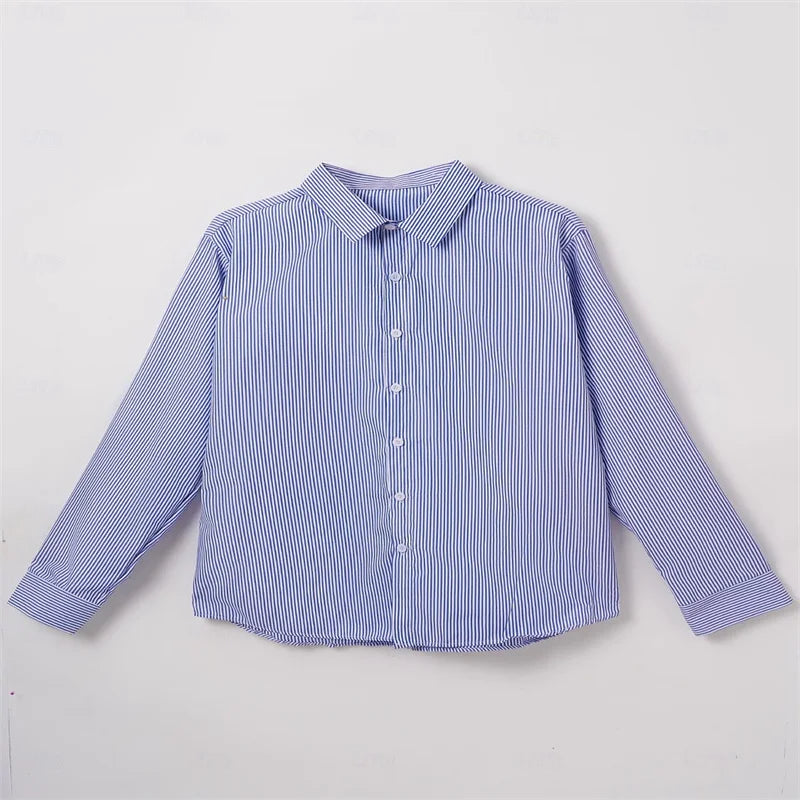 Men’s Summer Striped Shirt – Casual Long Sleeve Style for Holidays and Daily Wear