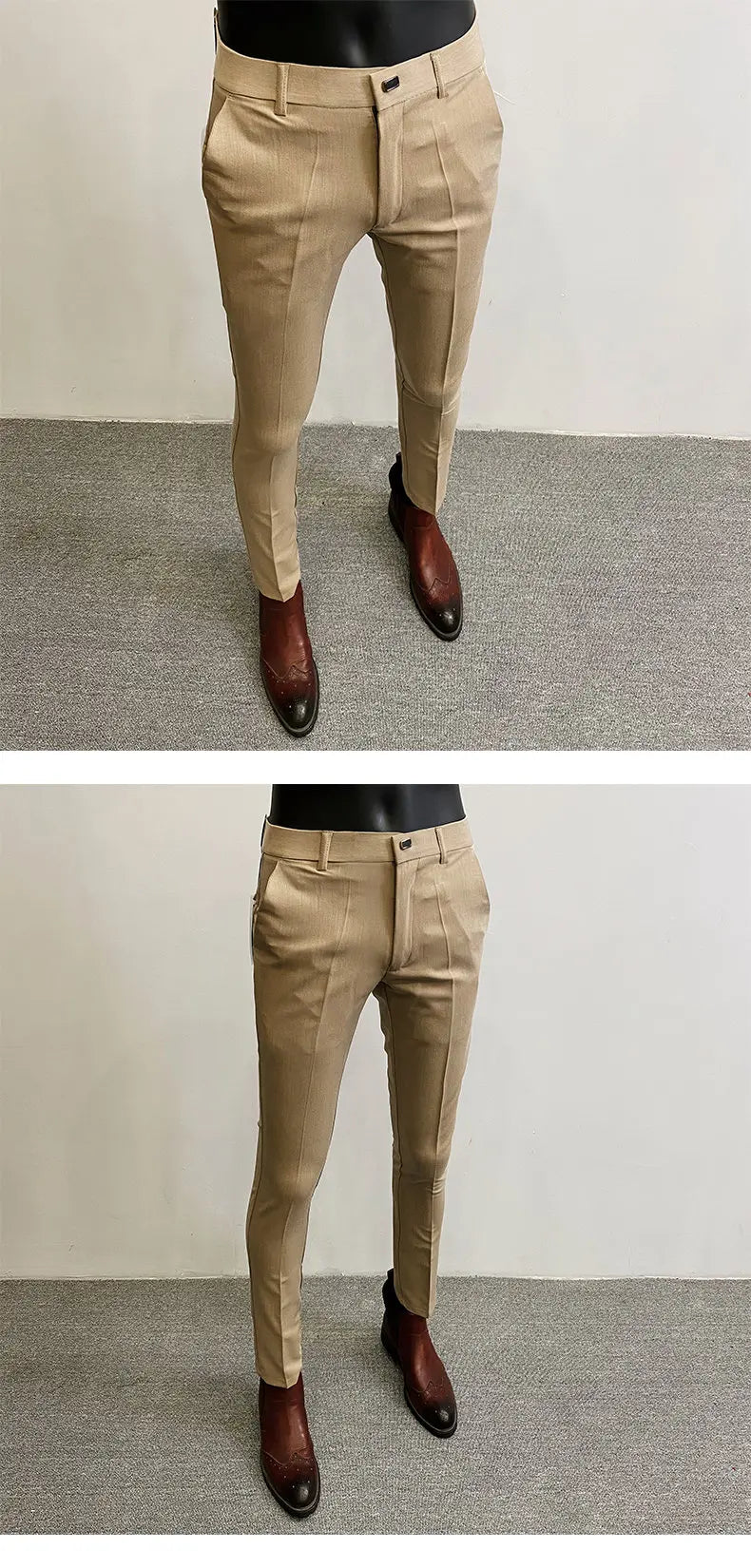 Men’s Slim Fit Formal Suit Pants – Stretch Dress Trousers, Solid Color Business & Casual Wear