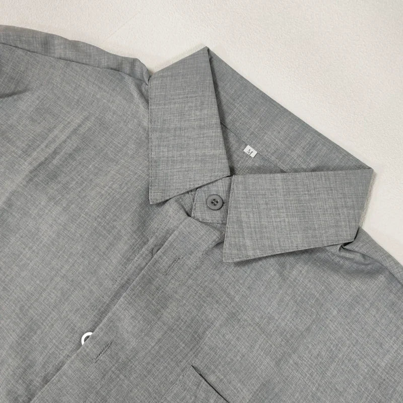 Men’s Summer Cotton Linen Shirt – Short Sleeve, Turn-Down Collar, Casual Style