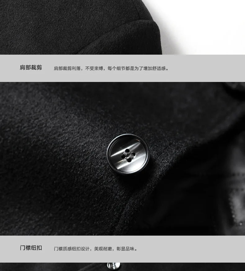 New Men’s Winter Wool Coat – Korean Style Business Trench Jacket