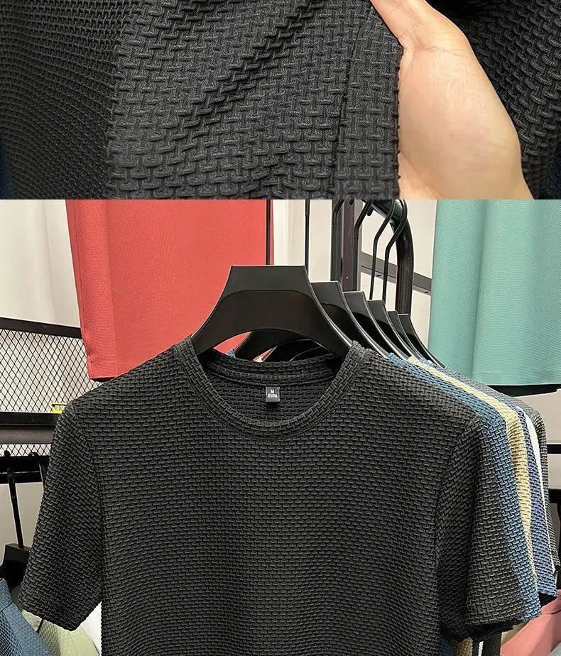 Men’s Ice Silk Mesh T-Shirt – Lightweight Breathable Quick-Dry Summer Top