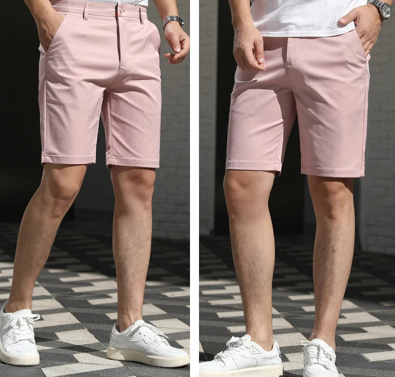 Men’s Summer Slim Fit Stretch Shorts – Lightweight Business Casual Dress Shorts, Fashion High Elastic Waist
