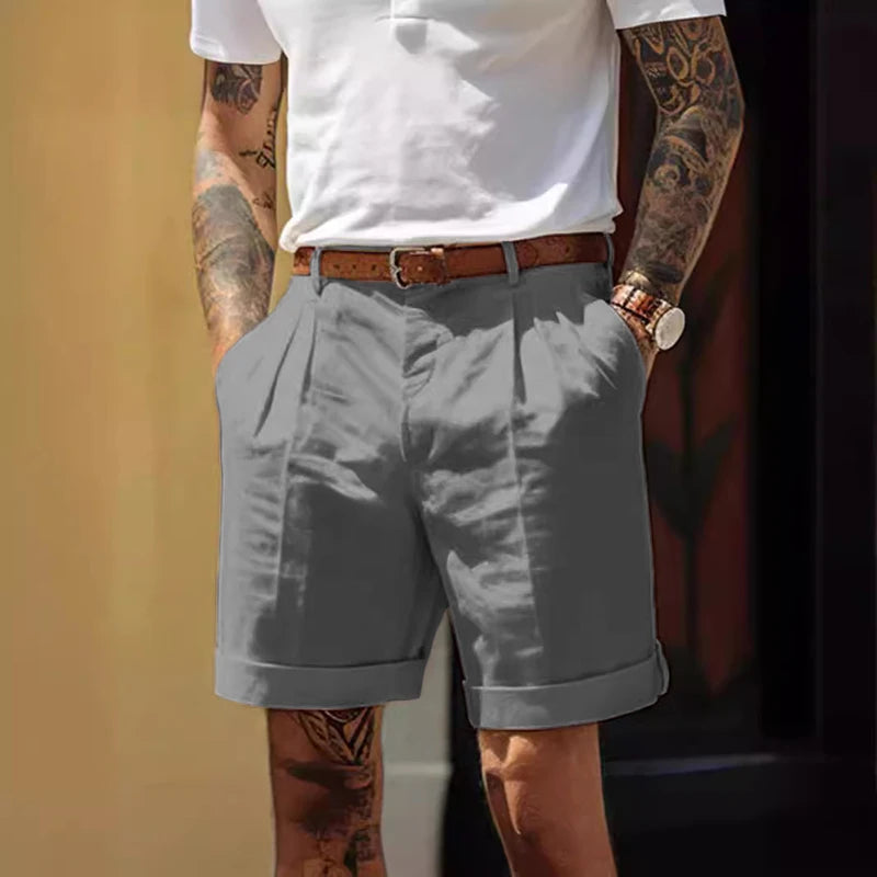 Men’s Classic Linen Shorts – Breathable Loose Fit Summer Casual Shorts 2025