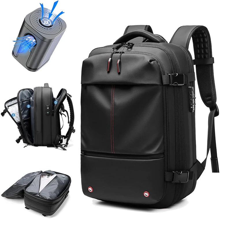 Men’s 17-Inch Laptop Travel Backpack – Expandable, Large-Capacity Business & Outdoor Compression Bag