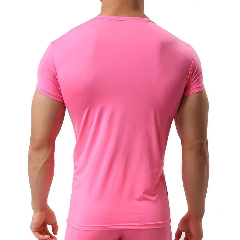 Men’s Ice Silk Quick-Dry T-Shirt – Breathable Slim Fit Summer Top