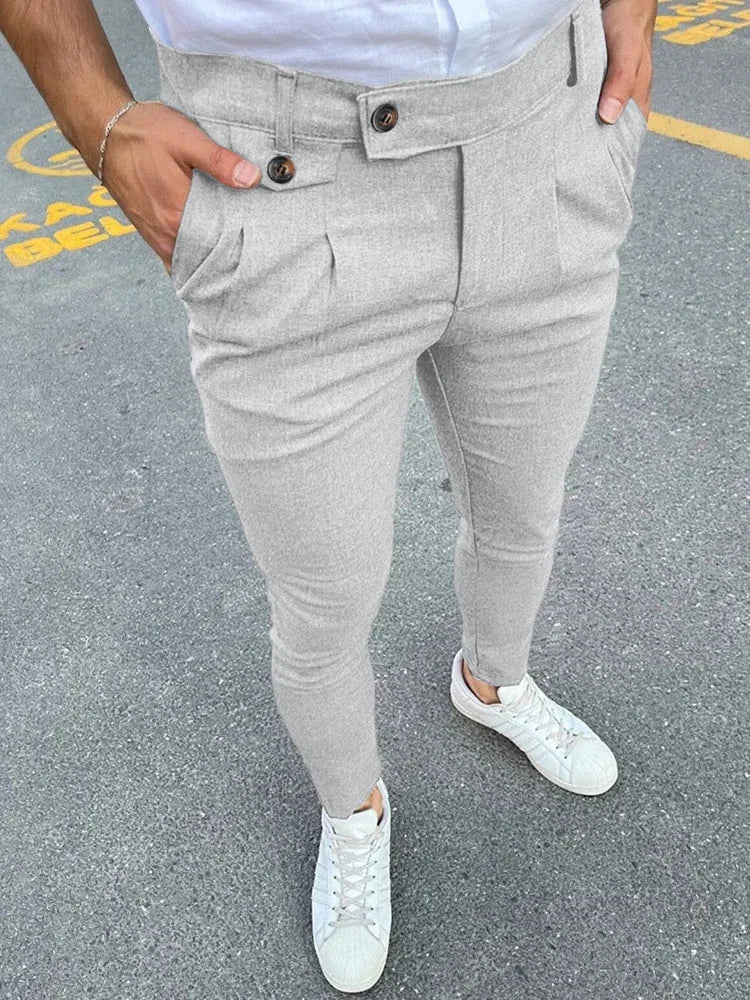 Men’s Slim Fit Casual Trousers – Vintage Pencil Pants