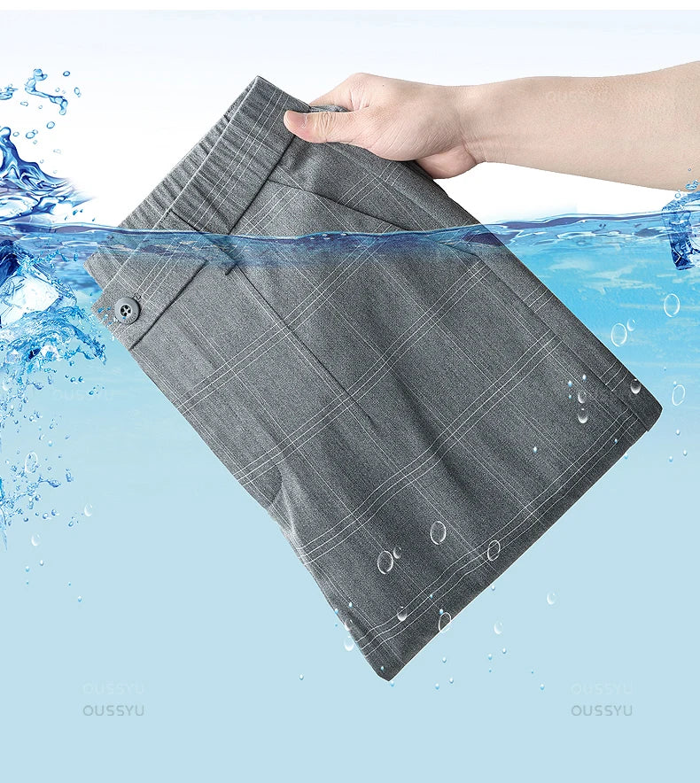 Men’s Slim Fit Plaid Pants – Stretch Formal Trousers for Office, Party & Casual Wear