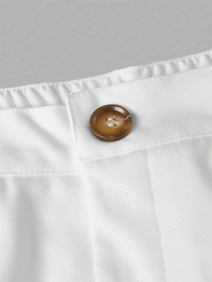 Men’s Summer 2025 Basic Shorts – Casual Beach Shorts with Pockets, Button-Up