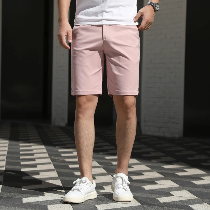 Men’s Summer Slim Fit Stretch Shorts – Lightweight Business Casual Dress Shorts, Fashion High Elastic Waist