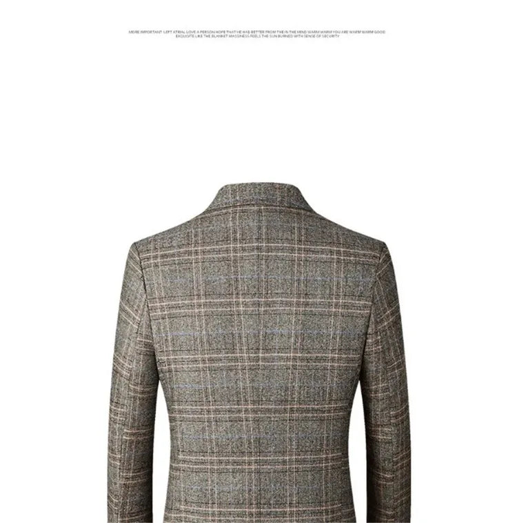 Men’s Plaid Blazer – Spring Wedding & Business Suit Jacket