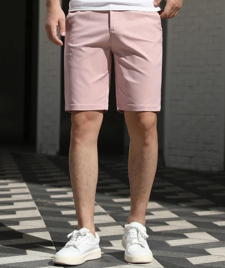 Men’s Summer Slim Fit Stretch Shorts – Lightweight Business Casual Dress Shorts, Fashion High Elastic Waist