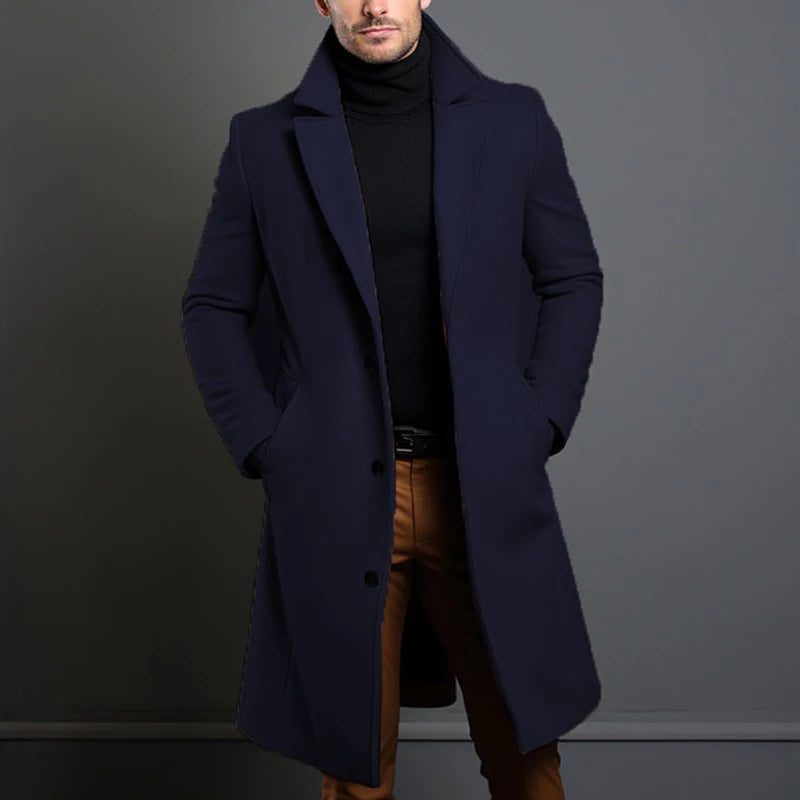 Men’s Luxury Wool Trench Coat – Warm & Stylish Winter Overcoat