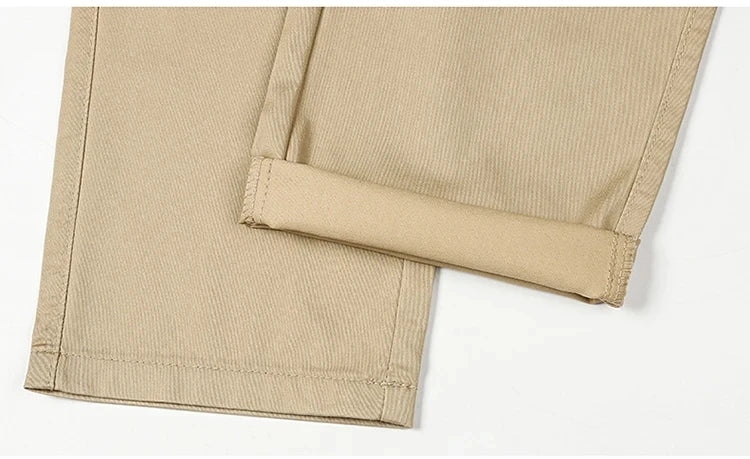 Men’s Classic Straight Casual Pants – Comfortable Business Trousers in Green, Black & Khaki | 2023 Fashion
