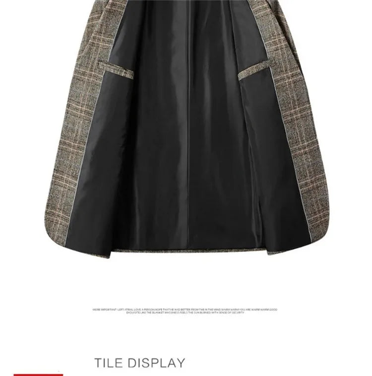 Men’s Plaid Blazer – Spring Wedding & Business Suit Jacket