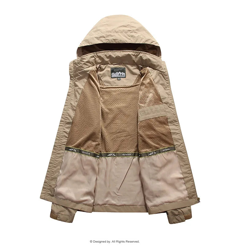Men’s Waterproof Hiking Jacket – Lightweight Outdoor Windbreaker