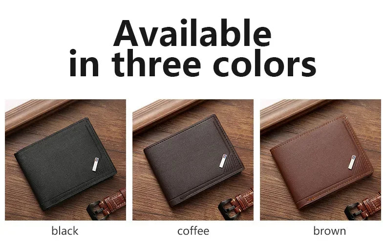Men's Slim Leather Wallet – Minimalist Soft Leather Bifold, Compact & Durable Short Wallet