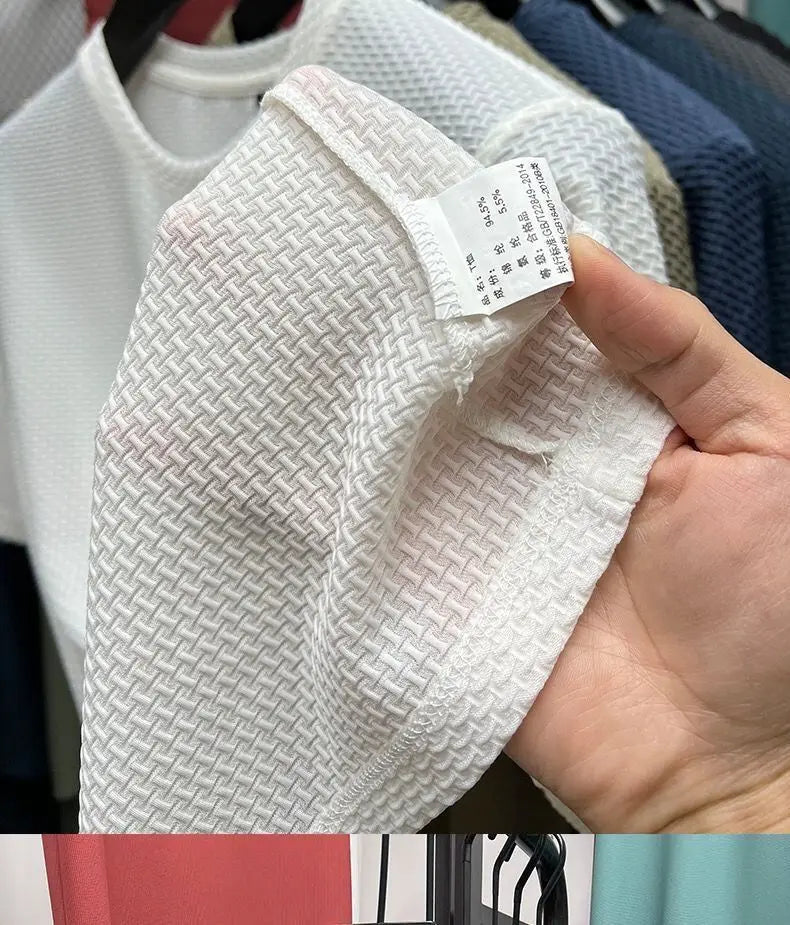 Men’s Ice Silk Mesh T-Shirt – Lightweight Breathable Quick-Dry Summer Top
